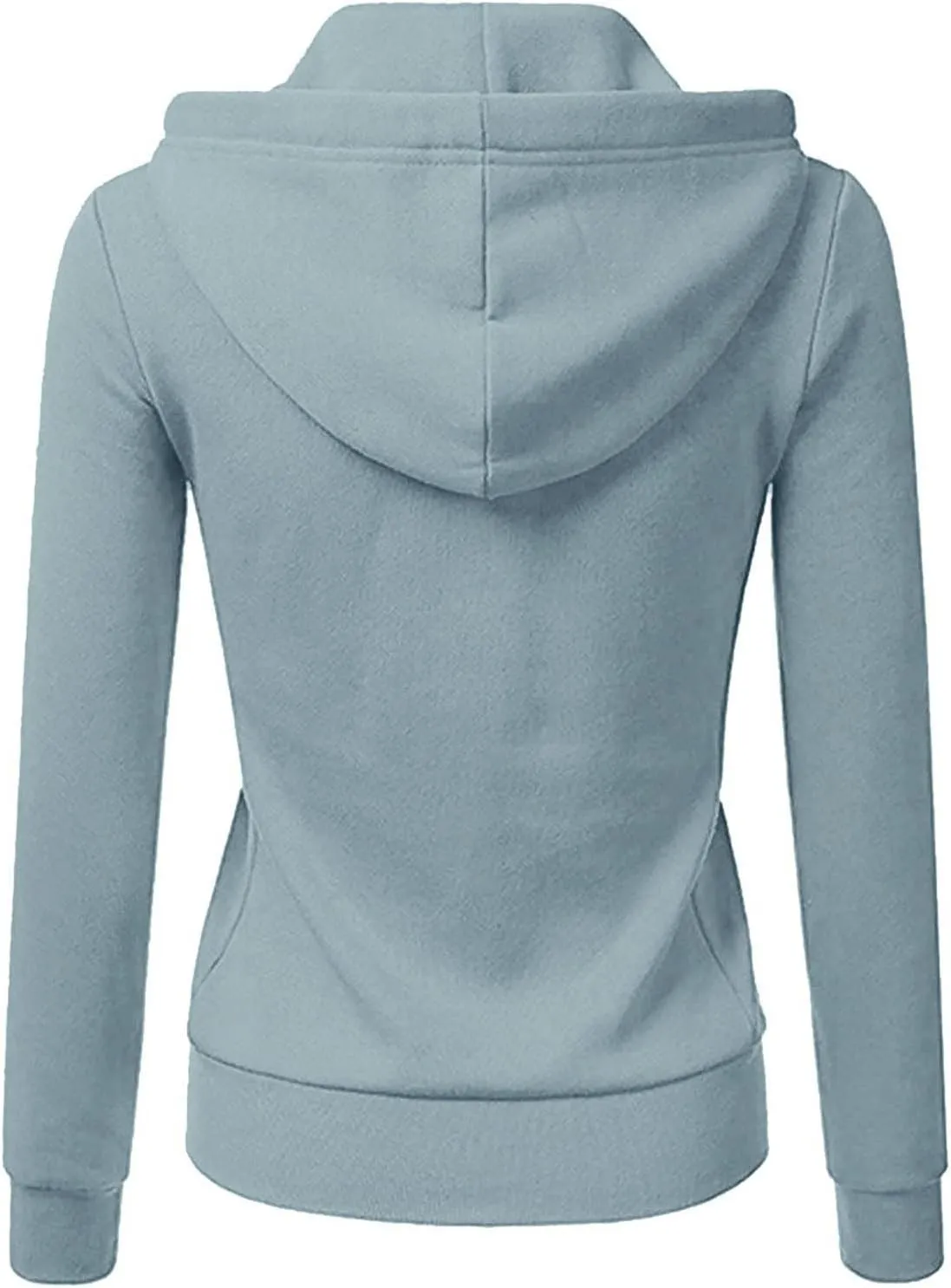 Womens Zip Up Hoodies Lightweight Casual Long Sleeve Drawstring Slim Fit Hooded Sweatshirts with Pockets