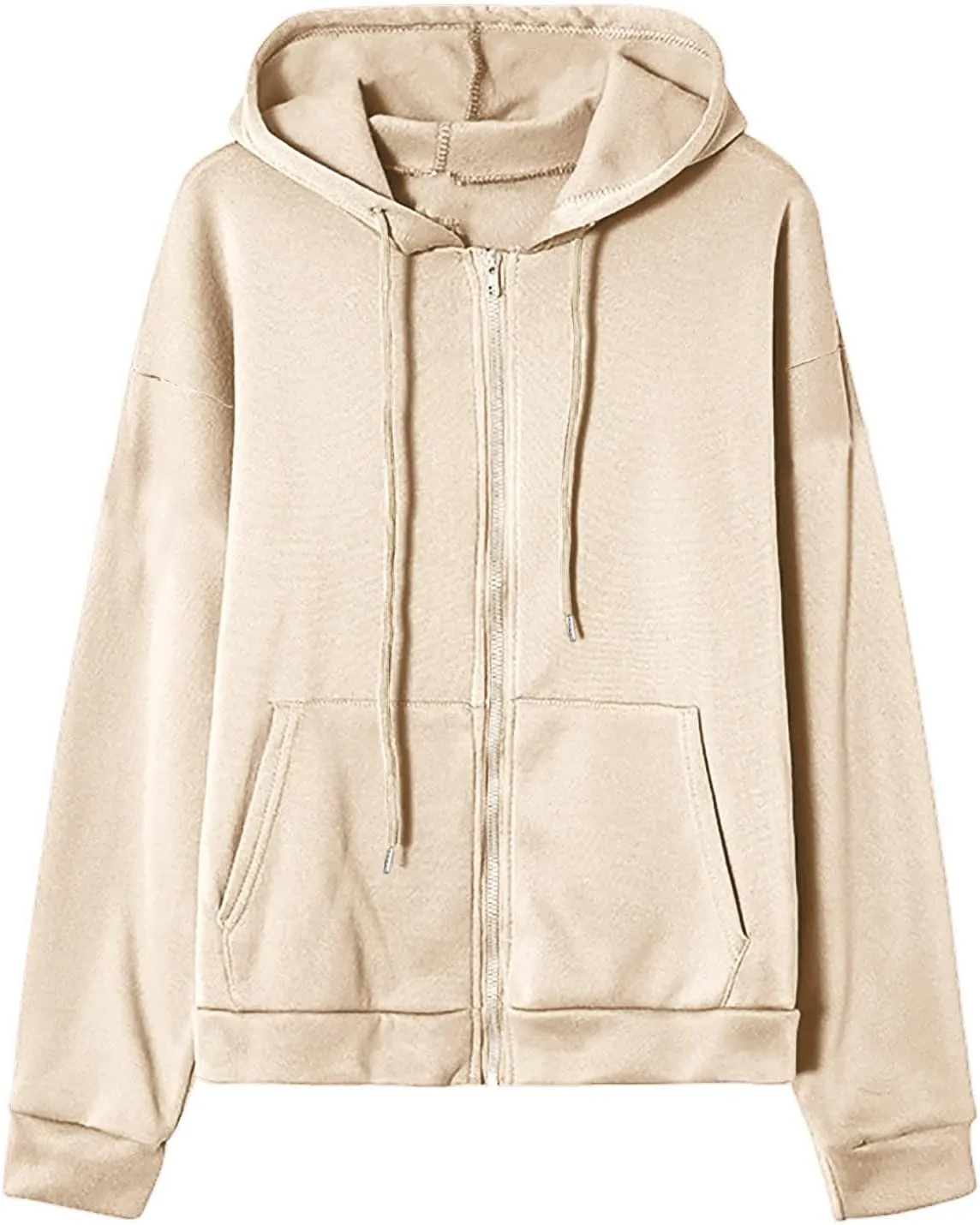 Womens Zip Up Hoodies Long Sleeve Sweatshirts Fall Active Solid Outfits Oversized Sweaters Casual Fashion Jackets