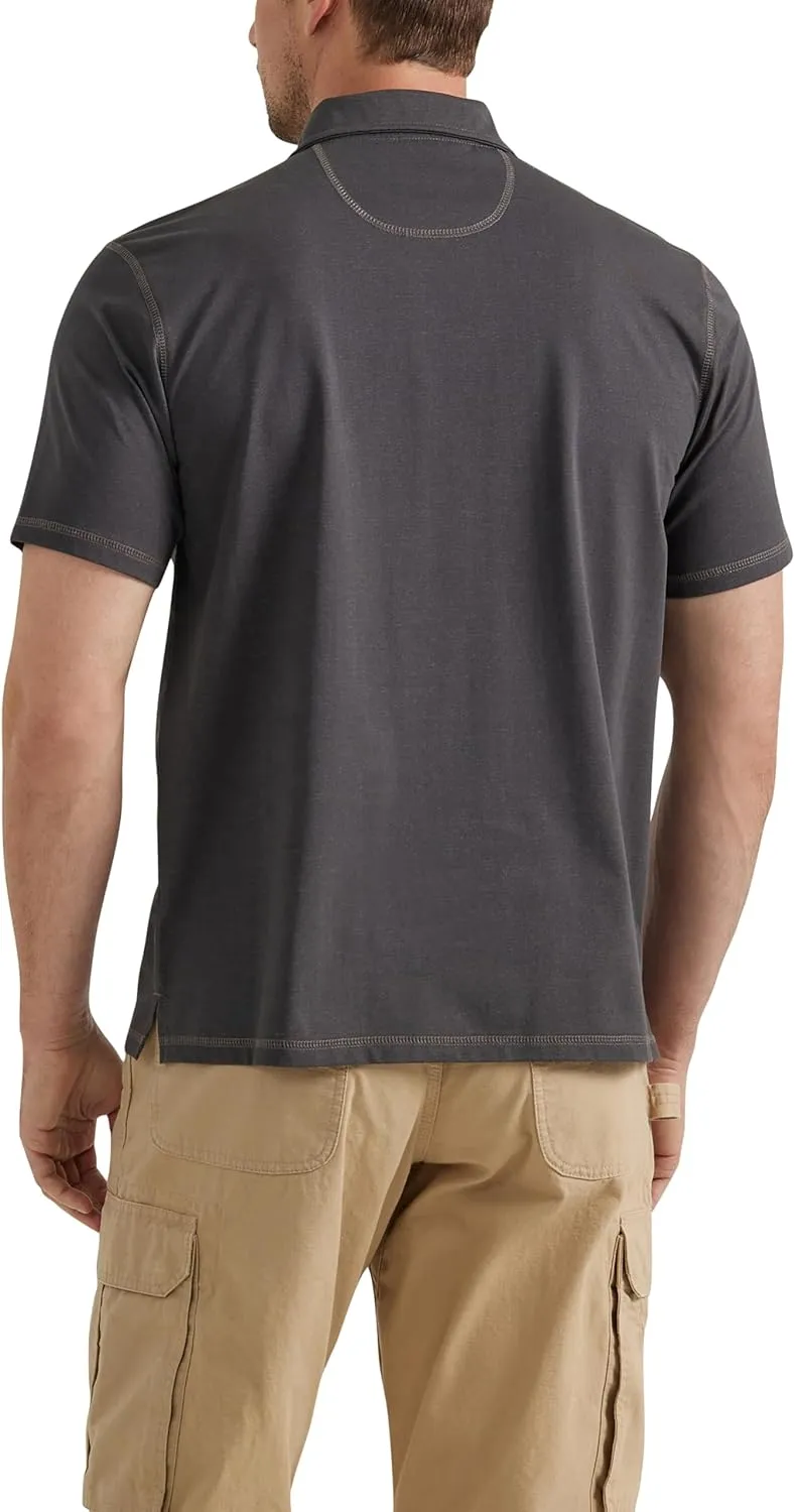 Wrangler Men's Short-Sleeve Performance Knit Polo Work Shirt
