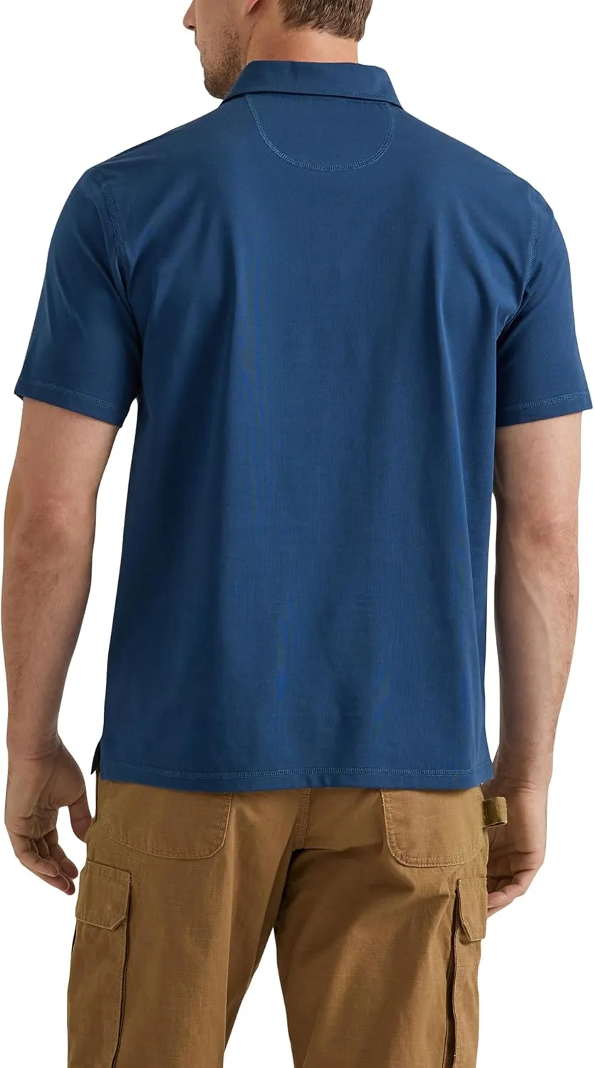 Wrangler Men's Short-Sleeve Performance Knit Polo Work Shirt