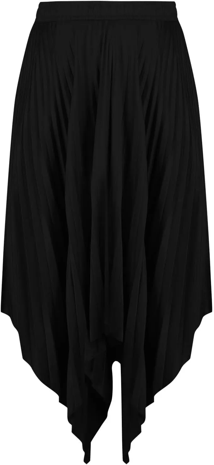 Xiaojmake Pleated Chiffon Skirts for Women High Elastic Waisted Flowy Asymmetrical Skirt Dressy High Low Summer Midi Skirts