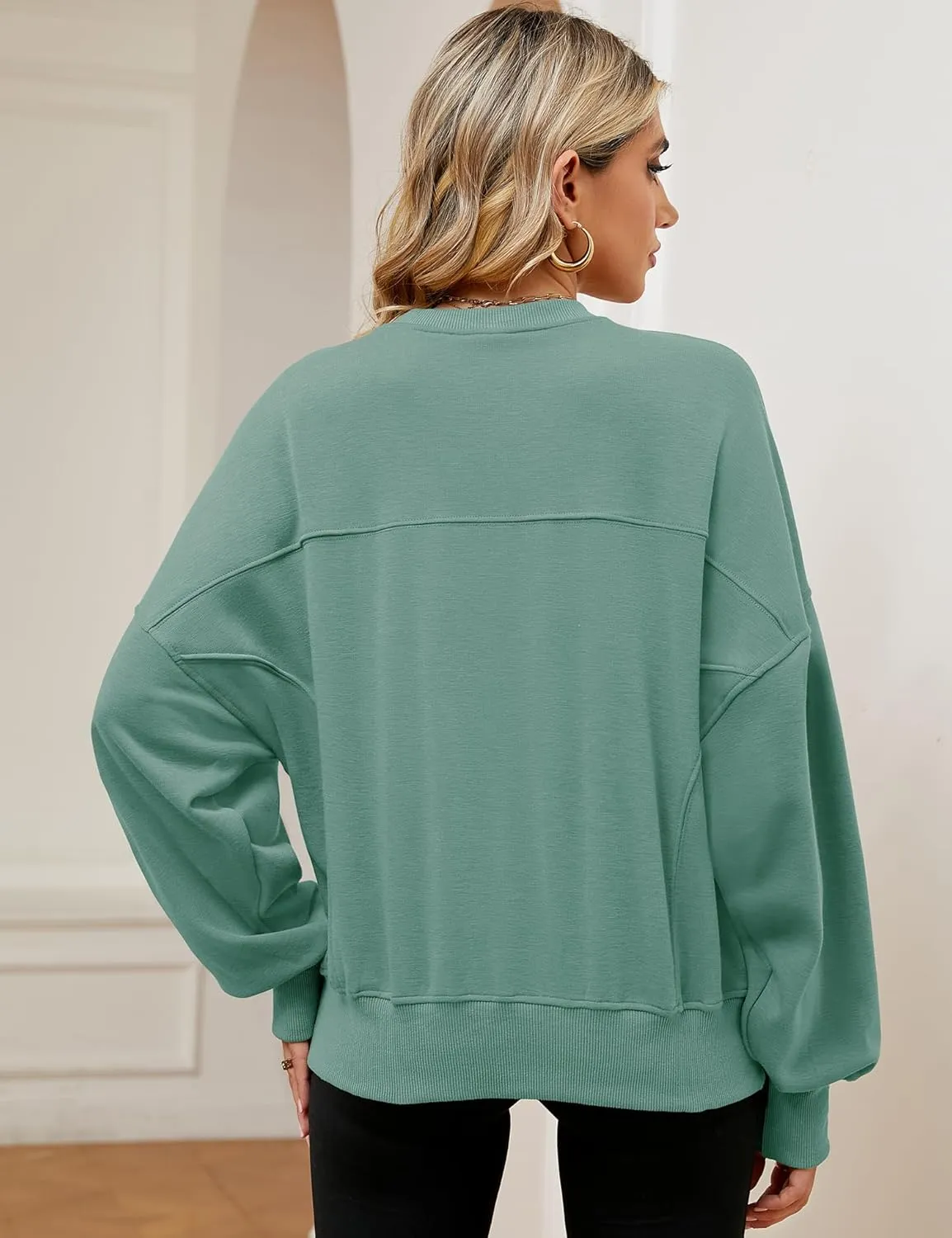 ZHENWEI Sweatshirts for Women Crewneck Pullover Sweaters with Pockets