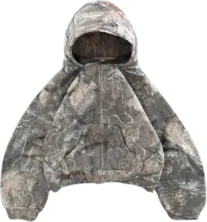 Zip up Camo Hoodie Y2k Oversized Graphic Hoodies Emo Clothes Vintage 2000s Sweatshirts Grunge Jacket Streetwear