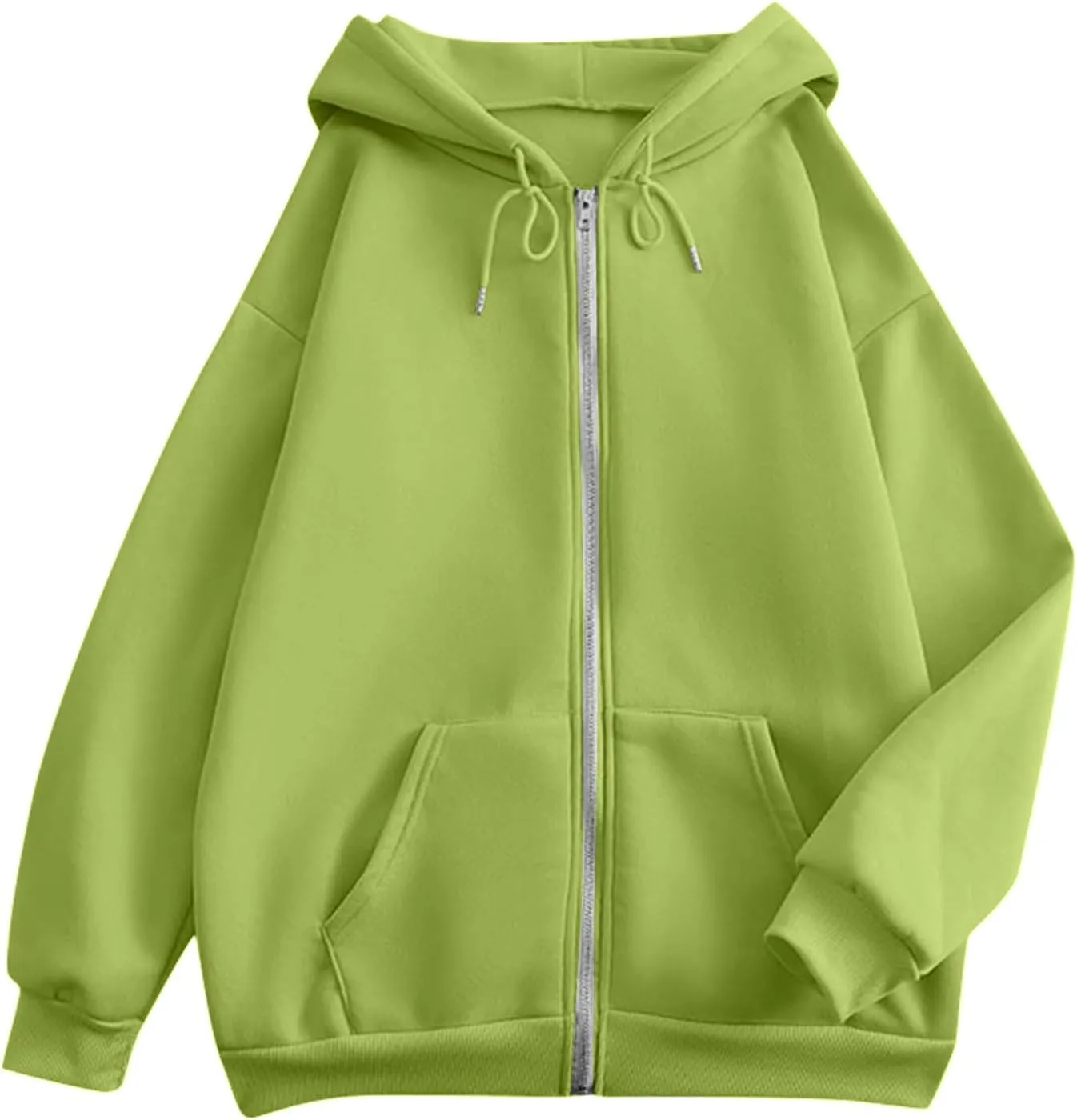 Zip Up Hoodie Women Long Sleeve Oversized Sweatshirts Y2K Jacket Pockets Patchwork Design T-Shirt Hoodie