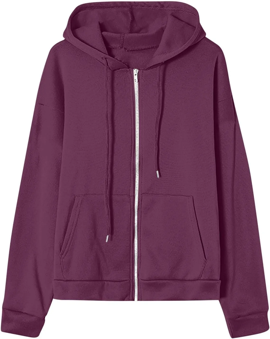 Zip Up Hoodie Women Oversized Cute Lightweight Jackets Trendy Hooded Sweatshirt Workout Fall Jacket with Pockets